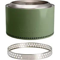 Solo Stove Yukon-Vuurkorf 2.0 - Olijf Groen - Rookvrije Vuurplaats - Houtverbranding - Met Uitneembare Aslade, 304 Roestvrijstaal, 68,5 x 43 cm, 18,3 kg