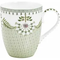 Pip studio Mok Lily & Lotus Tiles Light Green 350 ml (Set van 6)