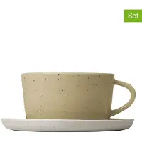 Blomus Sablo theekop met schotel 25 cl 2-pack Savannah