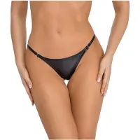 Noir - string slip - glanzend effect - zwart - L/XL