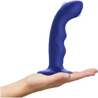 Strap-On-Me M - waterdichte, pulserende G-spot vibrator (blauw)