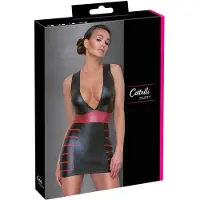 Cotelli Collection Sexy Kort Party Jurkje - Zwart / Rood