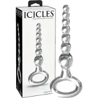 Icicles No. 67 - glazen dildo met bolletjes - transparant