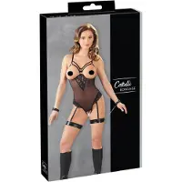 Cottelli Transparante Bondage Body met Open Cups