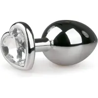 EasyToys Metalen buttplug met hartje - zilverkleurig