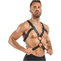 Bedroom Fantasies Rocco - zwarte bodyharnas top (S-XL)