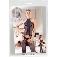 Mandy Mystery - halsnoer net set - zwart (S-L)