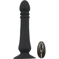 Black Velvets - oplaadbare, stotende anale vibrator (zwart)