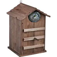 Relaxdays uilenkast - kleine uilensoorten - 38,5 x 25 cm - vogelhuis - dennenhout - bruin