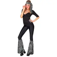Widmann - Hippie Kostuum - Jaren 70 Set Psychedelic Silver - Zilver - Carnavalskleding - Verkleedkleding