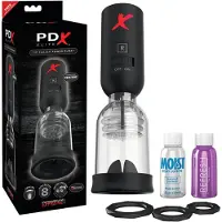 Pipedream PDX Elite Vibrerende Power Penis Pomp met Stimulatie – Transparant