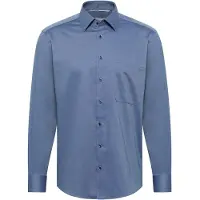 Eterna Comfort Fit business overhemd patroon donkerblauw