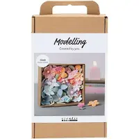 Creativ Company boetseerset bloemen pastelkleuren Silk Clay 3D kunstwerk.