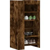 vidaXL Schoenenkast 52x37,5x100 cm bewerkt hout gerookt eikenkleurig
