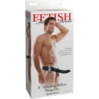Orion Fetish Strap-On 8 - opzetbare, holle vibrator (zwart)