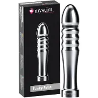 Mystim Funky Fella - geribbelde elektro dildo