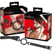 Bad Kitty - siliconen ball gag - verstelbaar - zwart