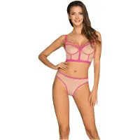Obsessive Nudelia - bh set (nude-roze) - S/M