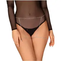 Obsessive Bijou 905 - sierlijke lichaamsharnas onderkant (zilver) - S-L
