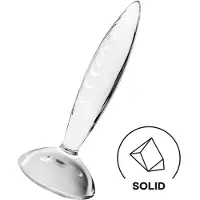 Satisfyer Sparkling Crystal - glazen dildo - geribbeld - transparant