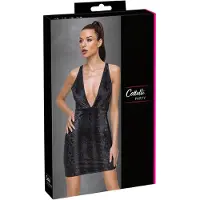 Cottelli Party - slangenprint jurkje (zwart) - M