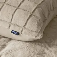 Sleeptime Faux fur dekbedovertrek onderkant microvezel Check - Beige - 1-persoons (140x220 + 60x70cm)