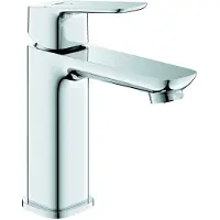 GROHE Cubeo wastafelkraan - m-size - opbouw - 1-gats - voorsprong 11.6cm - met waste - chroom