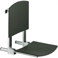 Keuco opvouwbare stoel met rugleuning Plan Care z. Unit. i verchroomde handvat lichtgrijs
