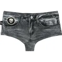 Rock Rebel by EMP - Rock Bikini Slip - Bikinibroekje in denim optiek - M tot XXL - voor Vrouwen - donkergrijs | Maat XXL