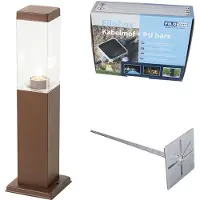 QAZQA Buitenlamp roestbruin met grondpin en kabelmof 45cm IP44 - Malios