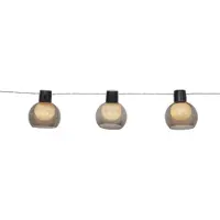 Star Trading solar lichtketting Smoky, 10 bollen, rookglas, LED, schemersensor, warm wit, voor buiten, 2,7 meter