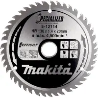 Makita Ø 136mm Asgat 20mm 45T Cirkelzaagblad voor Hout | Efficut - E-12136