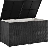 Juskys Polyrotan opbergbos Ikaria 950 ltr Zwart - 82.5 x 145 x 79.5 cm