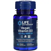 Elinajan pidentäminen,Life Extension - Veganistische Vitamine D3, 125 mcg - 60 Capsules