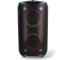 Nedis SPPT2480BK Bluetooth Party Speaker | Maximale batterijduur: 5 uur | 240 W | Handgreep | Feestverlichting | Equalizer | Oranje / Zwart