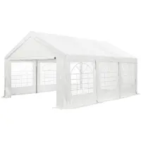 Juskys Partytent / Paviljoen Gala - 4 x 6 meter - Wit - Incl. Zijwanden & Toebehoren