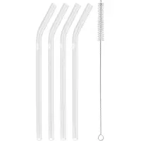 Zwilling - Sorrento Gebogen Glazen Rietjes - Set van 4