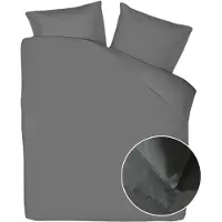 Yellow Suites Dekbedovertrek Linnen - Beluga Grey 140 x 200/220 cm