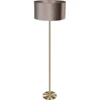 QAZQA Vloerlamp messing met velours kap taupe 50cm - Simplo