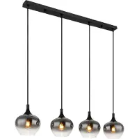 Globo Zwarte hanglamp Maxy 4-lichts recht