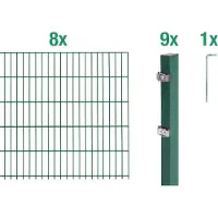 Alberts Dubbelstaafmat hekwerk Basisset Hoogte: 80 - 160 cm, totale lengte: 4 - 30 m, voor plaatsing in beton (set)
