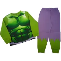 AVENGERS Marvel De Hulk Jongens Pyjama - Lange Mouw - 100% Katoen - Groen/Paars