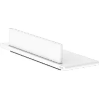 Keuco ROSE Douche-planchet met douchewisser om vast te lijmen of te boren, made in Germany, wit mat, 32,8 cm breed, lijmset inbegrepen, doucherekje met badkamerwisser, wandmontage