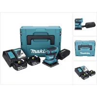 Makita DBO 480 RGJ accu-excentrische schuurmachine 18 V 112 x 102 mm + 2x accu 6,0 Ah + oplader + Makpac