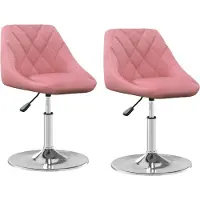 vidaXL Eetkamerstoelen draaibaar 2 st fluweel roze