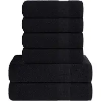 vidaXL 6-delige Handdoekenset FROGN 360 g/m² zwart