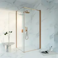 FortiFura Galeria Douchecabine - 90x120x200 - Profiel - veiligheidsglas - anti kalk - Geborsteld koper PVD (Koper) SW1122496 SW797917 SW876702