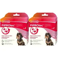 Beaphar 2x Fiprotec Anti Teken- en Vlooiendruppels Hond 2 - 10 kg 4 stuks