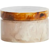 Light & Living Deco box+deksel Ø15x9,5 cm KELIMUTU crème+bruin (Bruin, 15x15x9.5cm)