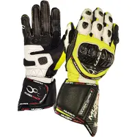 MUGENRACE Bornew Zwart Wit Neon Gele Handschoenen Maat S